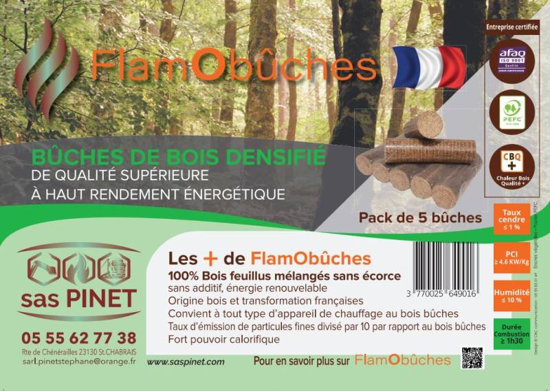 Bûches densifiées de jour FlamObûches livrées et rangées